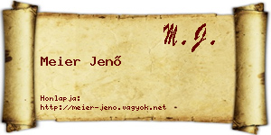 Meier Jenő névjegykártya